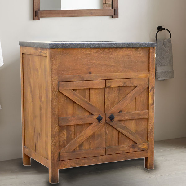 Millwood Pines Estep Barn Door 30" Single Bathroom Vanity Set & Reviews